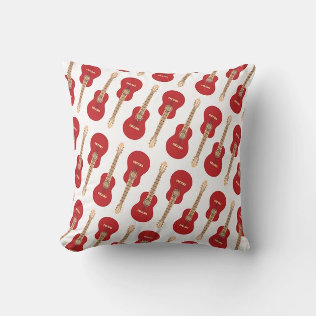 Coussin Motif de guitare rouge (Recto)