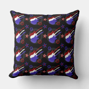 Coussin Motif de guitares étoilées