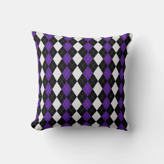 Coussin Motif de JACQUARD de diamants de PURPLE PURPLE Bla