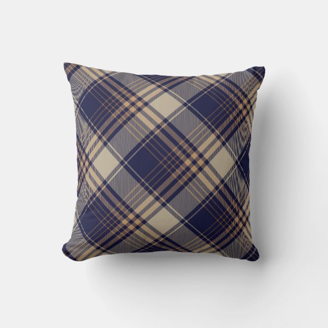 Coussin Motif de Jacquard en plastique bleu marine (Recto)