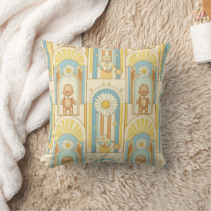Coussin Motif de jardin de marguerites de nounours (6)