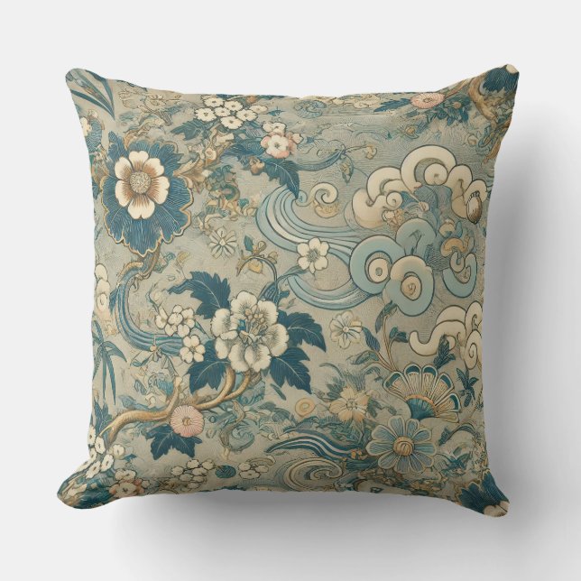 Coussin Motif de jardin oriental (Recto)