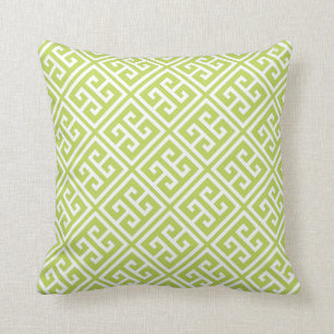 Coussin Motif de la clé grecque de Kiwi Green