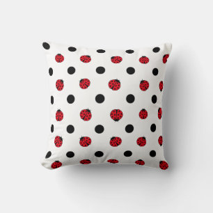 Coussin Motif de ladybug rétro