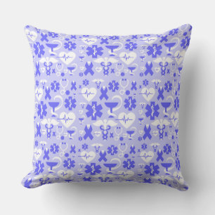 Coussin Motif de l'élément pharmacie bleu blanc