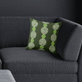 Coussin Motif de ligne circulaire verte régulière