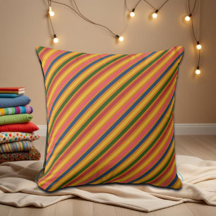Coussin Motif de ligne coloré