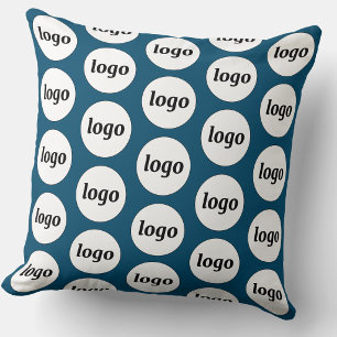 Coussin Motif de logo simple vert sarcelle