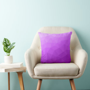 Coussin Motif de maillage géométrique dégradé de lavande v