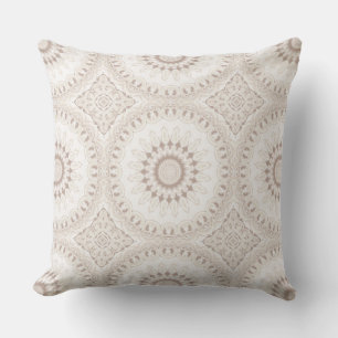 Coussin Motif de mandala beige et crème