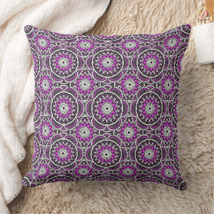 Coussin Motif de mandala islamique ancien violet