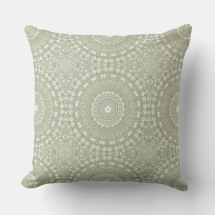 Coussin Motif de mandala Sage Green