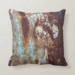 Coussin Motif de métal fortement rouillé