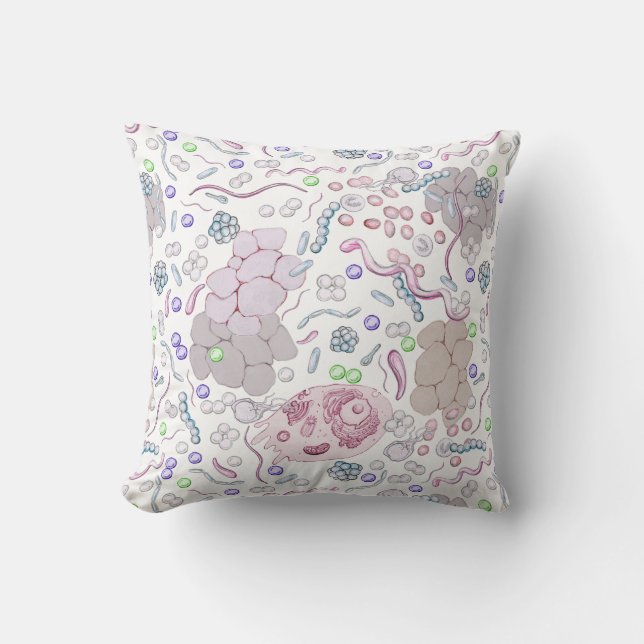 Coussin Motif de microbiologie (Recto)