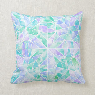 Coussin Motif de mosaïque aquarelle