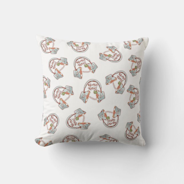 Coussin Motif de musique nouilles Ramen (Recto)