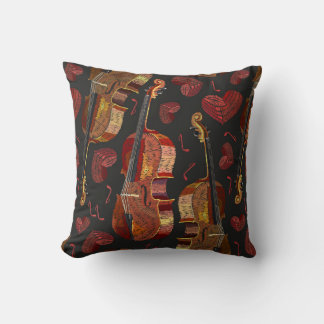 Coussin Motif de musique violon Red Heart
