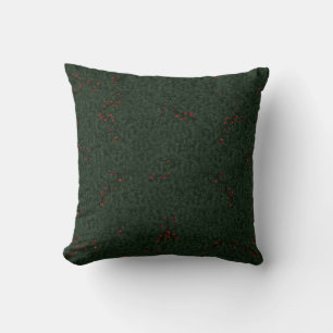 Coussin Motif de Noël Aiguilles de pin et baies rouges