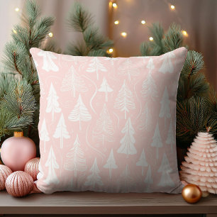 Coussin Motif de Noël blanc rose #6 ID1009