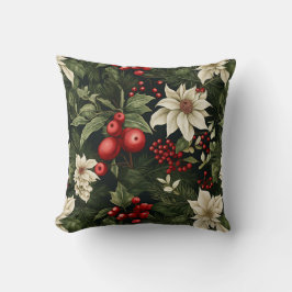 Coussin Motif de Noël botanique