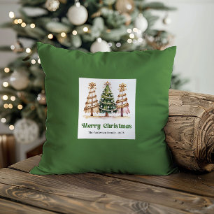 Coussin Motif de Noël Léopard Moderne Nom Personnalisé