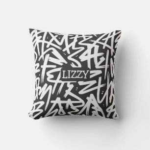 Coussin Motif de nom de graffiti personnalisé — Urbain sur