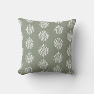 Coussin Motif de palme côtier Sage Green