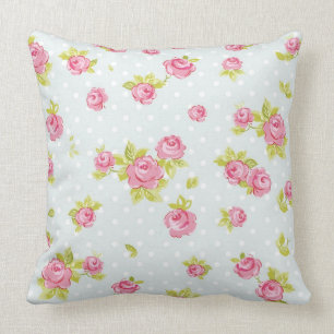 Coussin Motif de papier peint d'élégance des roses roses 4