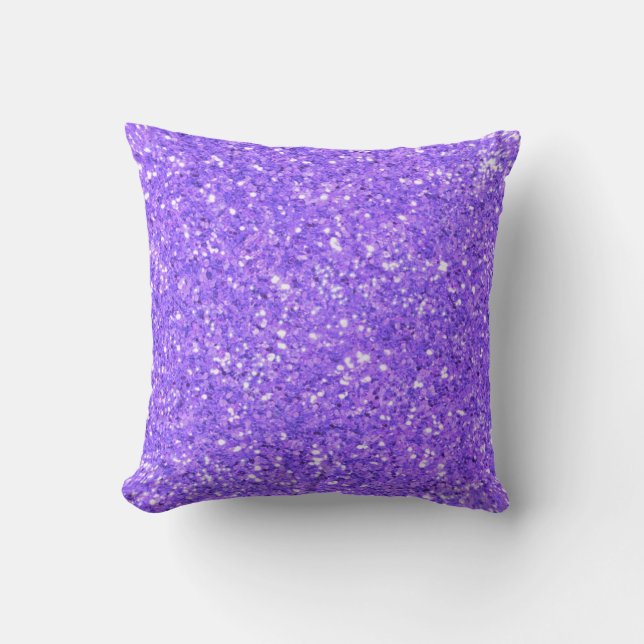 Coussin Motif de parties scintillant pétillante violet (Recto)