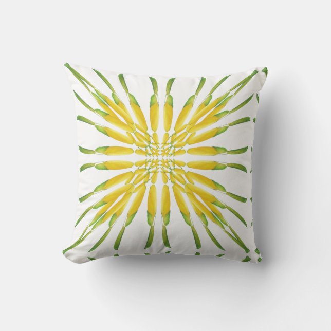 Coussin Motif de peinture à l'aquarelle de citron (Recto)