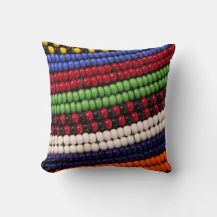 Coussin Motif de perles tribales Massai