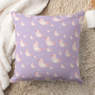 Coussin Motif de petits oiseaux fantaisistes mignons