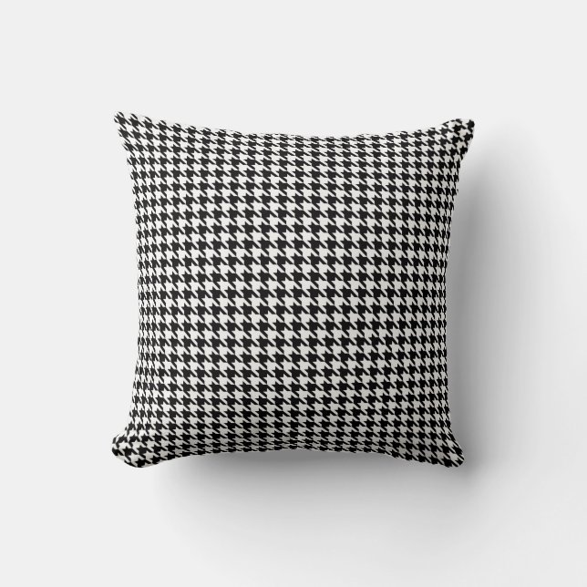 Coussin Motif de pied de  géométrique noir et blanc (Recto)