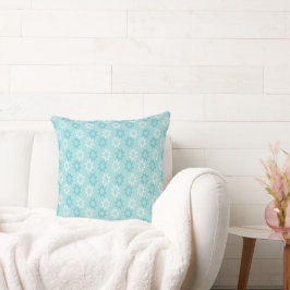 Coussin Motif de Pinwheel Floral Bleu clair
