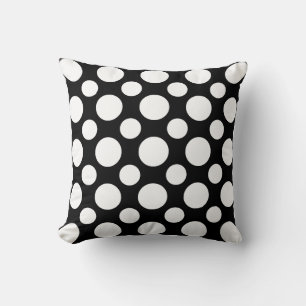 Coussin Motif de point noir blanc