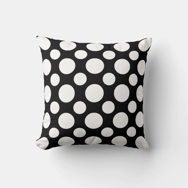 Coussin Motif de point noir blanc (Recto)