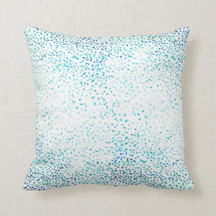 Coussin Motif de points bleu d'ombre d'aquarelle d'Aqua