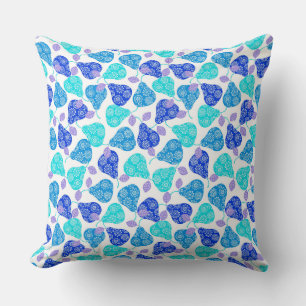 Coussin Motif de poires décoratives bleues mignonnes