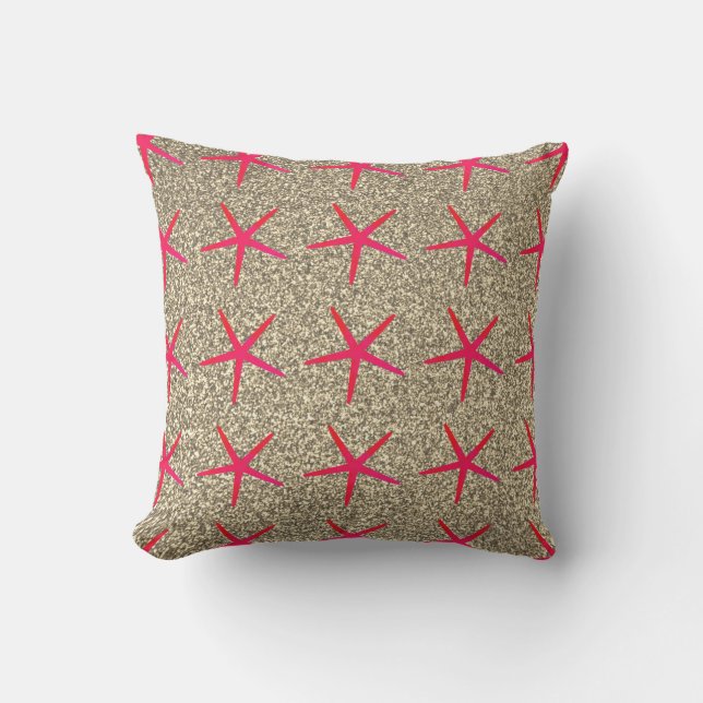 Coussin Motif de poisson étoile rose or Parties scintillan (Recto)