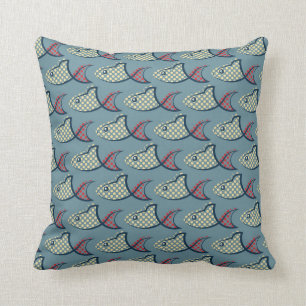 Coussin Motif de poissons de point de polka