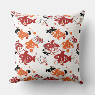 Coussin Motif de poissons nageant abstrait pour design