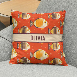 Coussin Motif de poissons tropicaux mignons 
