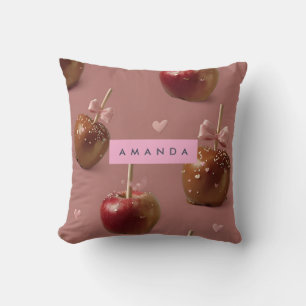 Coussin Motif de pomme caramel caramel personnalisé