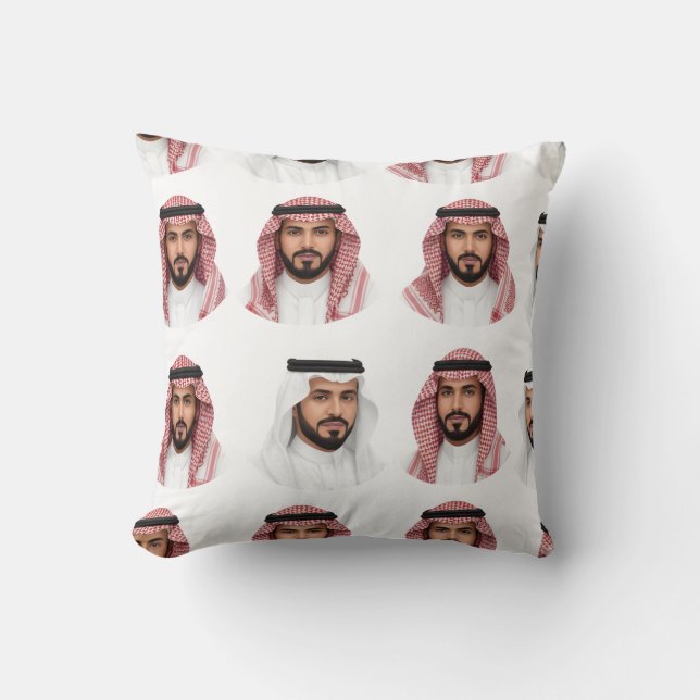 Coussin Motif de portrait masculin saoudien (Recto)