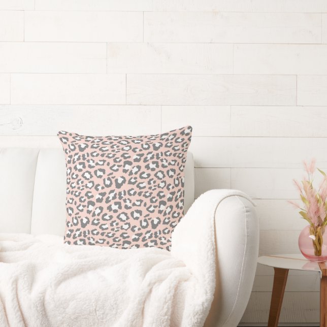 Coussin Motif de Poster de animal Léopard Spots Blush et G (Canapé)
