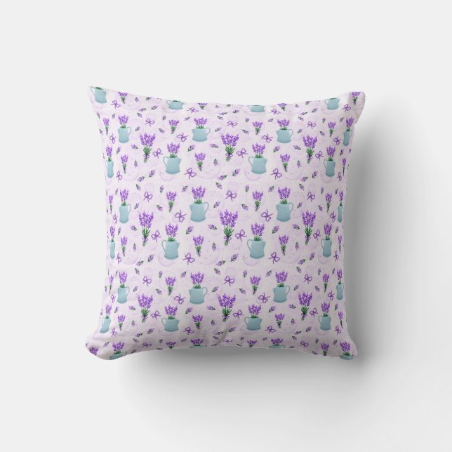 Coussin Motif de province de lavande (Recto)