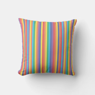 Coussin Motif de rayures d'arc-en-ciel