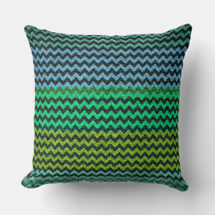 Coussin Motif de rayures de fromage bleu à la menthe verte