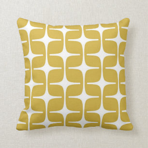 Coussin Motif de rectangles de mod dans la moutarde et le