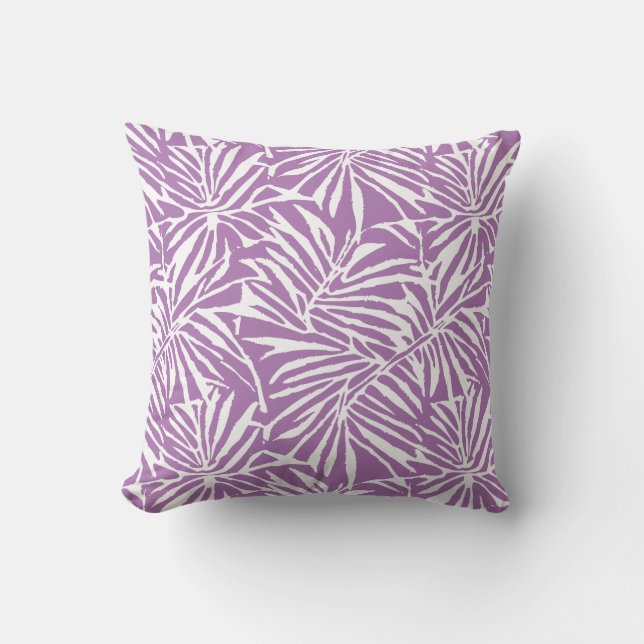 Coussin Motif de répétition Pale Purple Tropical Leaf (Recto)